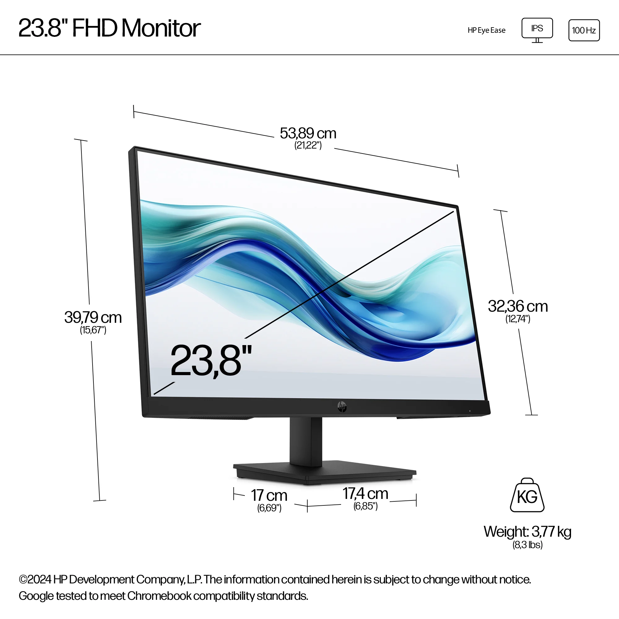 HP Series 3 Pro 23.8 inch FHD Monitor - 324pf - Image 3