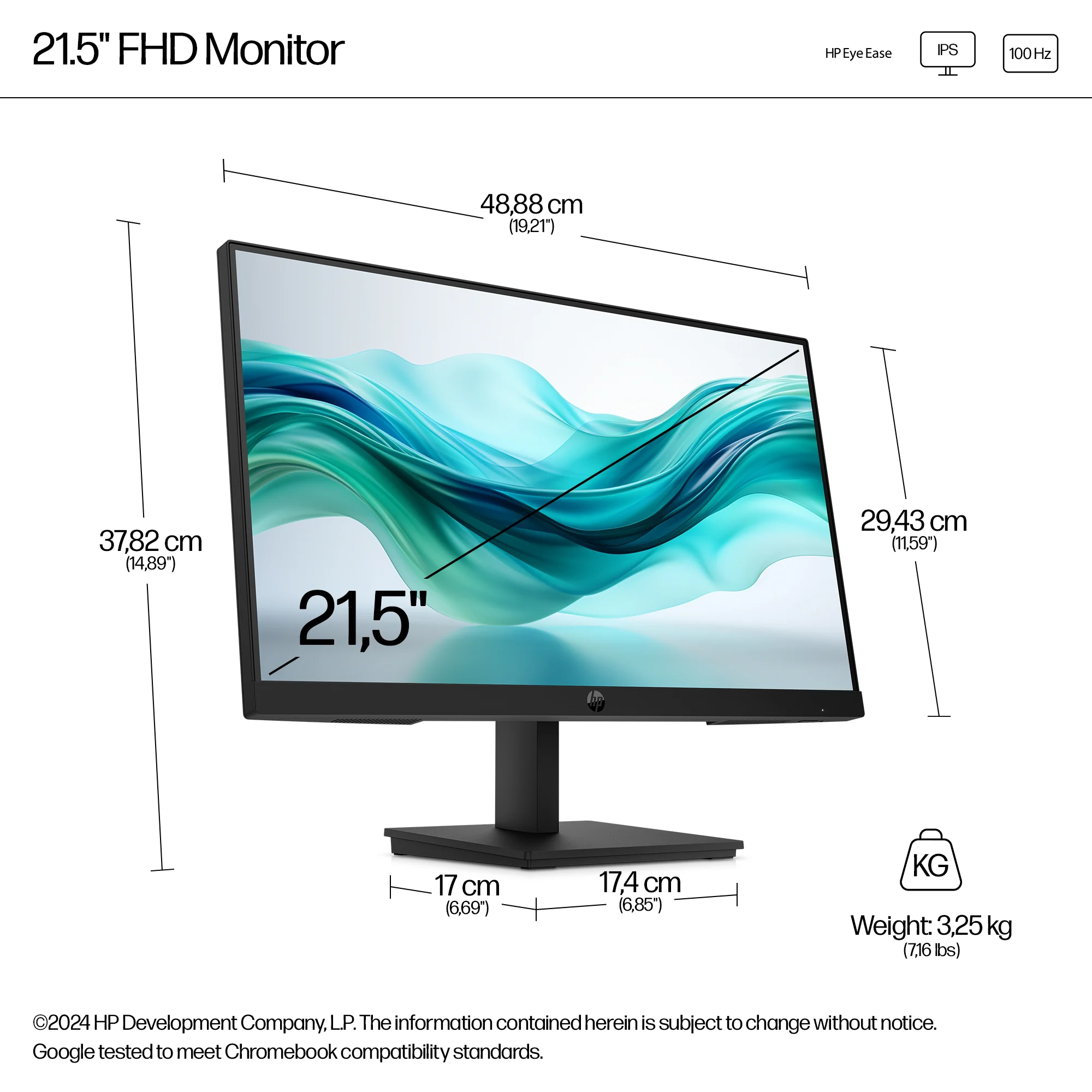 HP Series 3 Pro 21.5 inch FHD Monitor - 322pf - Image 3