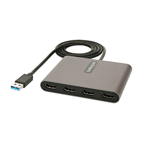 StarTech.com USB 3.0 to Quad HDMI Adapter, USB to 4x HDMI Monitor Converter for Windows (no support for macOS/ChromeOS/L