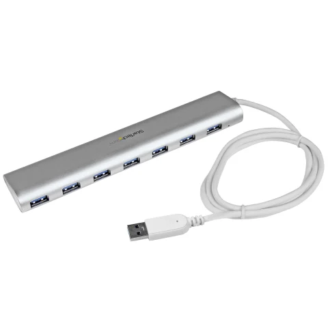 StarTech.com 7-Port USB Hub, USB A to 7x USB-A Ports, USB 5Gbps, Rugged Design, Bus or Self-Powered, Portable Laptop USB