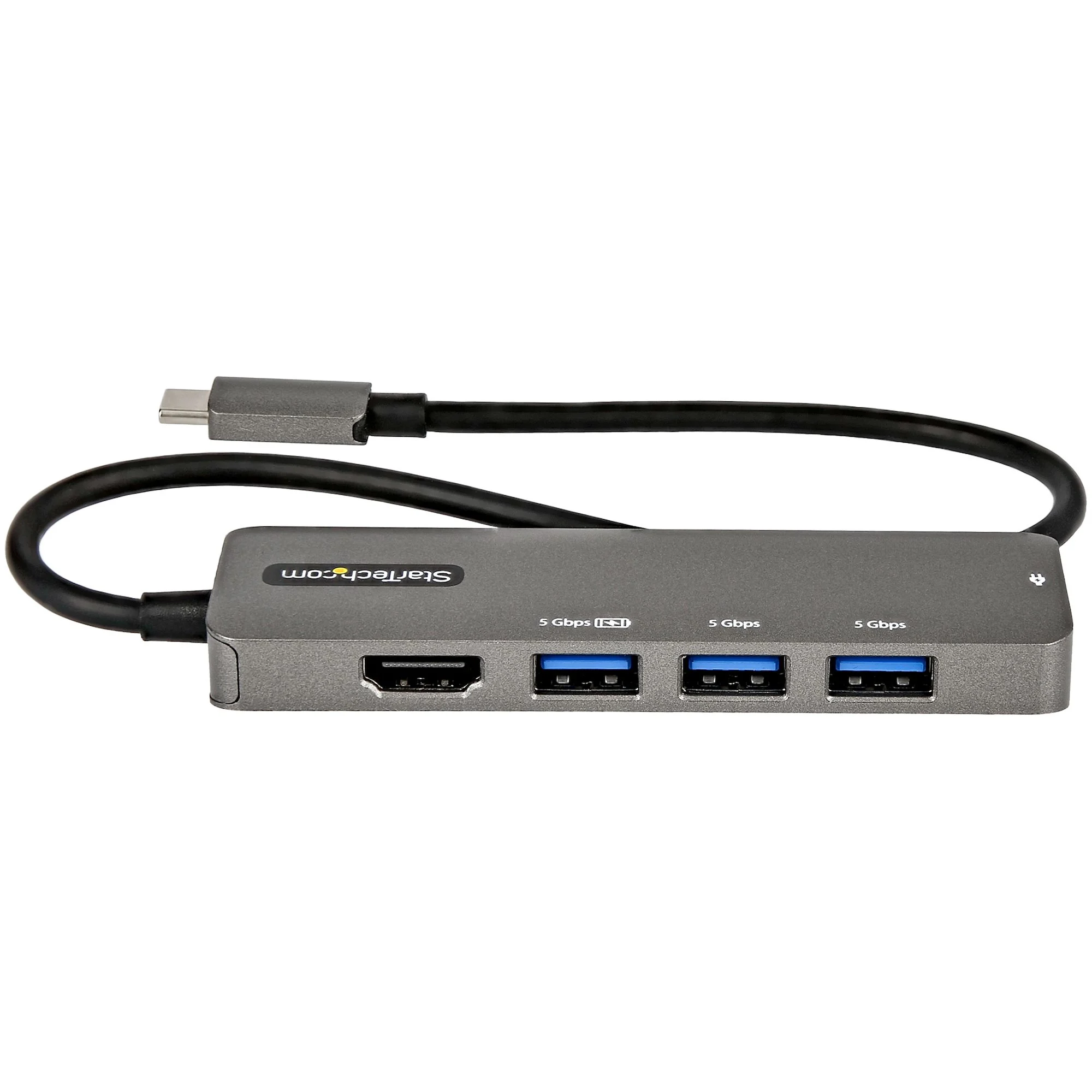 StarTech.com USB C Multiport Adapter - USB-C to HDMI 2.0b 4K 60Hz (HDR10), 100W Power Delivery Pass-Through, 4-Port USB - Image 2