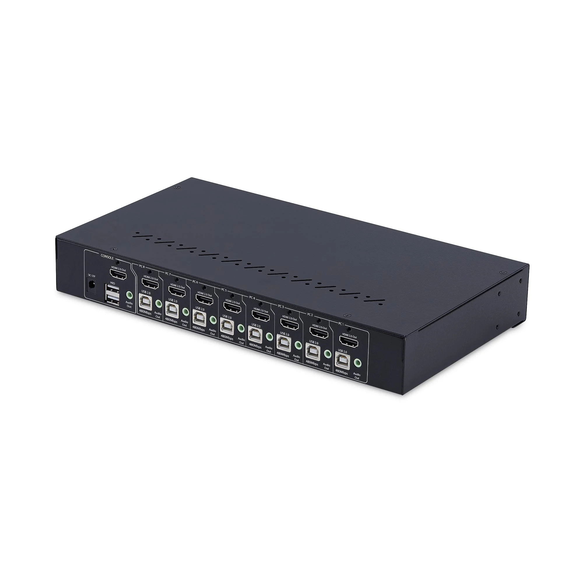 StarTech.com 8-Port HDMI KVM Switch with 1U Rack Mount Kit, 4K 60Hz HDMI 2.0, Push-Button & Hotkey Switching, 4-Port USB - Image 2