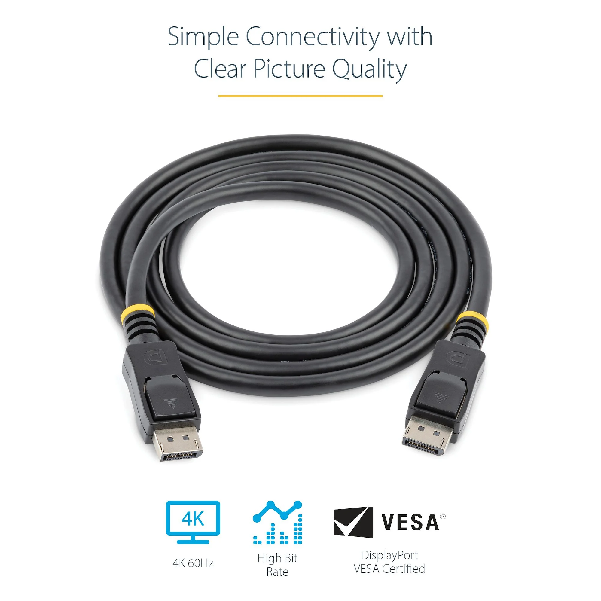StarTech.com 3m (10ft) DisplayPort 1.2 Cable - 4K x 2K Ultra HD VESA Certified DisplayPort Cable - DP to DP Cable for Mo - Image 3