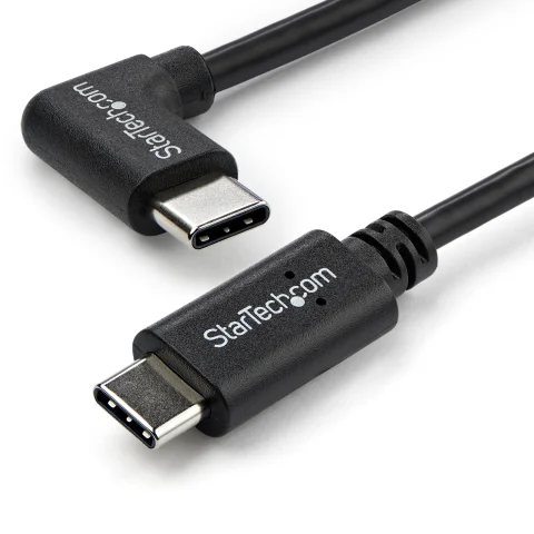 StarTech.com 3ft (1m) USB-C Charging Cable, Right-Angled, Charge & Sync, 60W (3A) PD, USB 2.0 Laptop Charger Cable - USB
