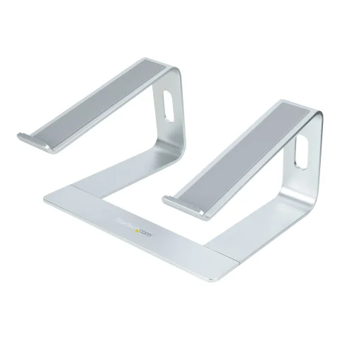 StarTech.com Laptop Stand for Desk, Supports 5kg/11lb, Aluminum, Silver, Ergonomic Laptop Riser, Portable Laptop Holder,