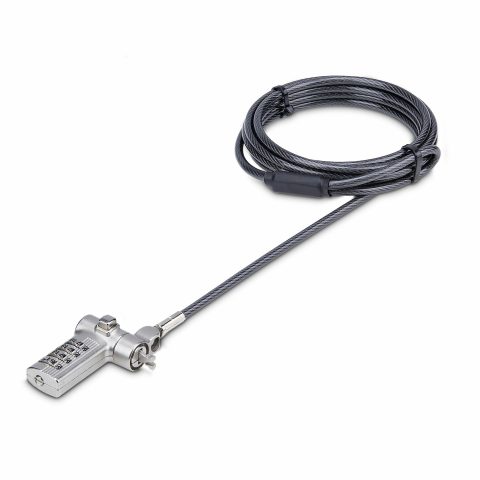 StarTech.com Universal Laptop Cable Lock 6.6ft (2m), Serialized Security Cable for Notebook, Compatible w/Noble Wedge®/N