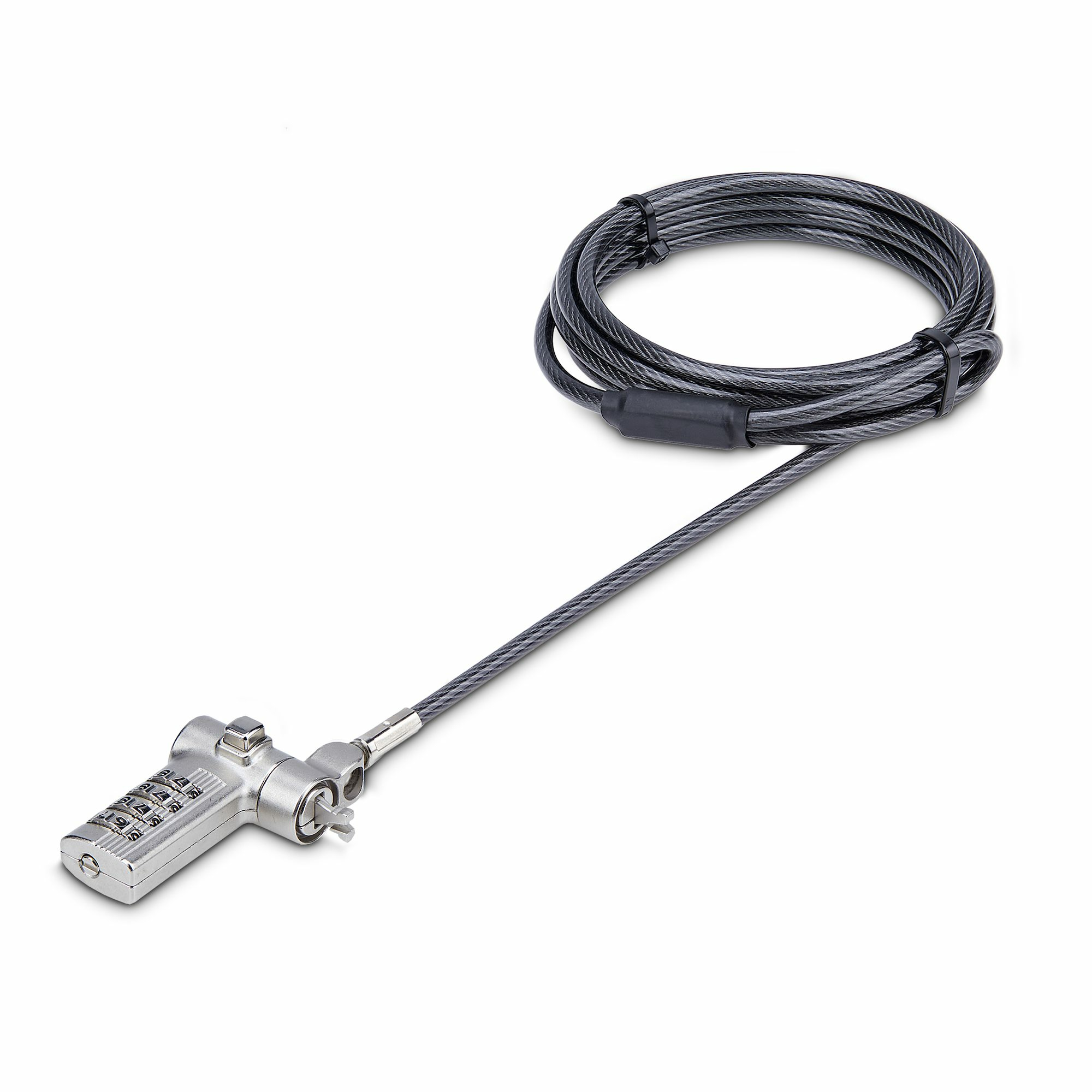 StarTech.com Universal Laptop Cable Lock 6.6ft (2m), Serialized Security Cable for Notebook, Compatible w/Noble Wedge®/N