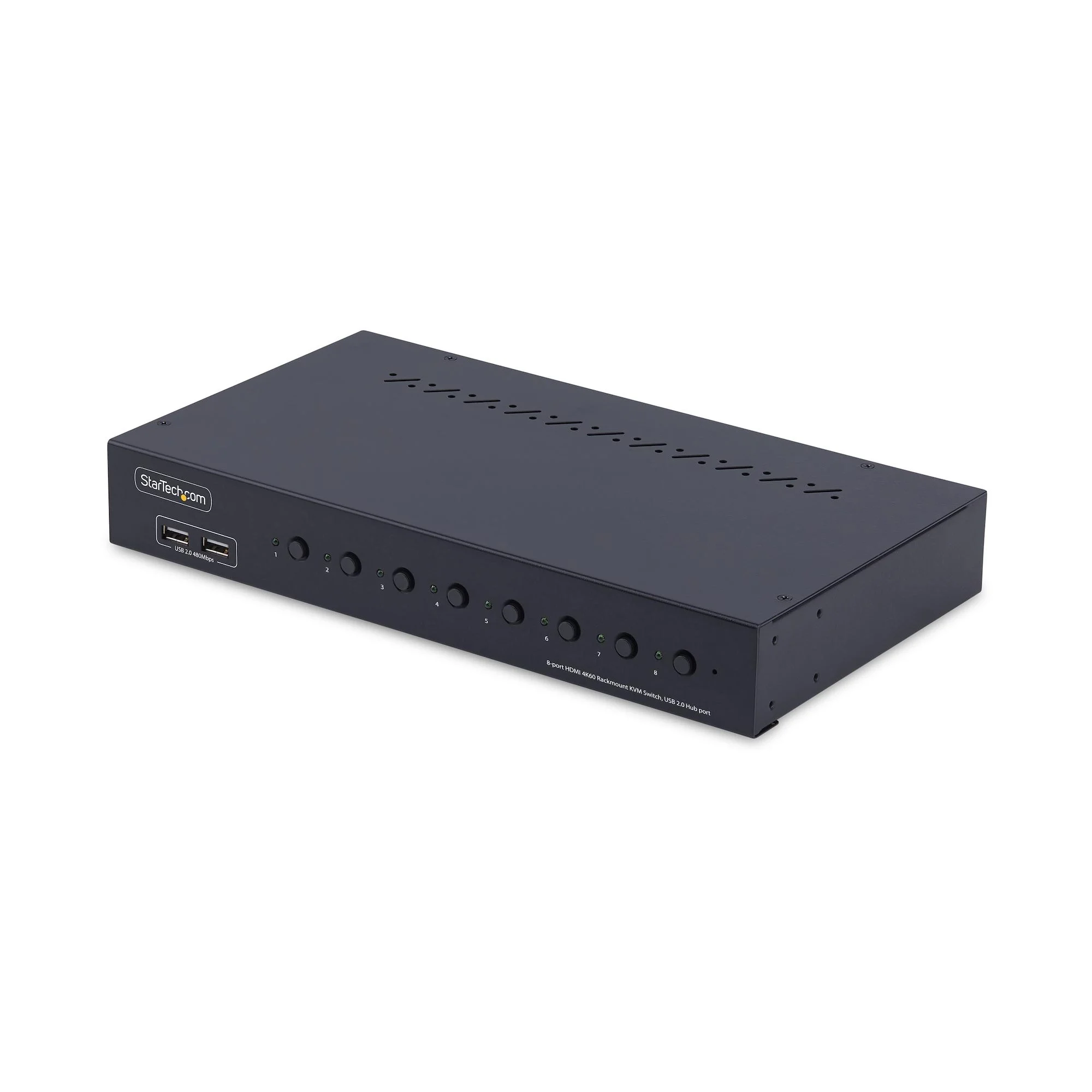 StarTech.com 8-Port HDMI KVM Switch with 1U Rack Mount Kit, 4K 60Hz HDMI 2.0, Push-Button & Hotkey Switching, 4-Port USB
