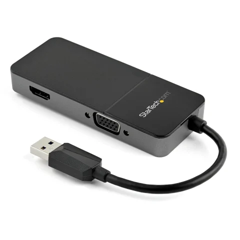 StarTech.com USB 3.0 to HDMI and VGA Adapter - 4K/1080p USB Type-A Dual Monitor Multiport Adapter Converter - External V