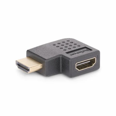 StarTech.com Right Angle HDMI 2.0 Adapter, Male to Female, Horizontal 90-Degree Angled HDMI Port Saver, 4K 60Hz, High Sp