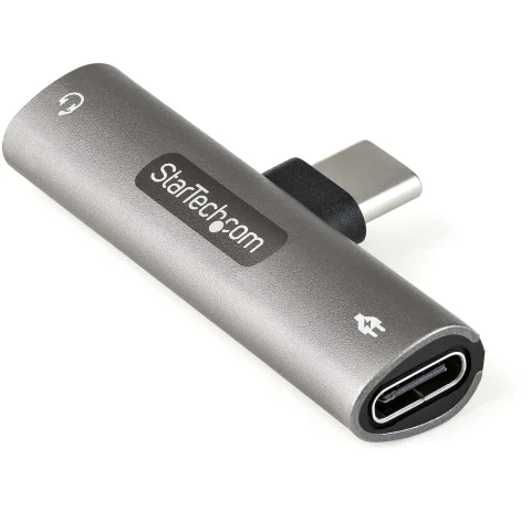 StarTech.com USB C Audio & Charge Adapter - USB-C Audio Adapter w/ 3.5mm TRRS Headphone/Headset Jack and 60W USB Type-C