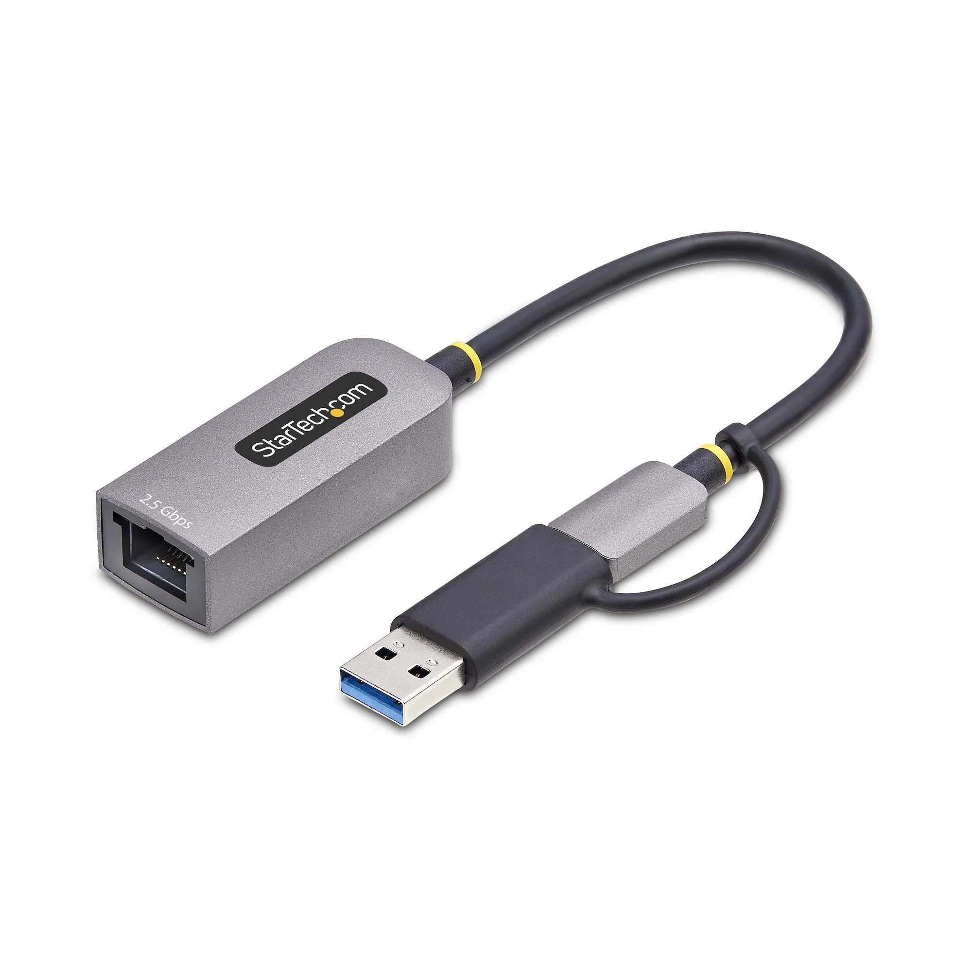 StarTech.com 2.5GbE USB-C to Ethernet Adapter with USB-A Converter, NBASE-T NIC, USB 3.0 Type-C 2.5/1G Multi Speed Netwo - Image 2