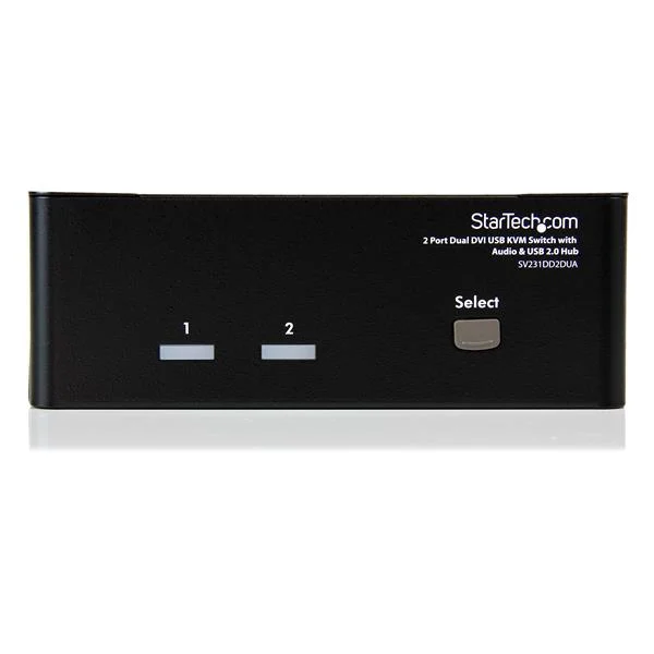 StarTech.com 2 Port Dual DVI USB KVM Switch with Audio & USB 2.0 Hub - TAA - Image 2