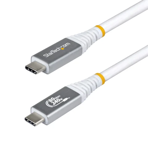StarTech.com 1m (3ft) USB4 Cable, 80Gbps, USB-IF Certified USB-C Cable, 240W PD, 8K 120Hz/4K 240Hz DP2.1 DP80, TPE Jacke