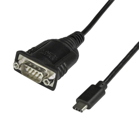 StarTech.com USB C to Serial Adapter Cable with COM Port Retention - 16" (40cm) USB Type C to RS232 (DB9) Serial Convert