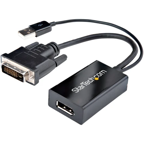StarTech.com DVI to DisplayPort Adapter - USB Power - 1920 x 1200 - DVI to DisplayPort Converter - Video Adapter - DVI-D