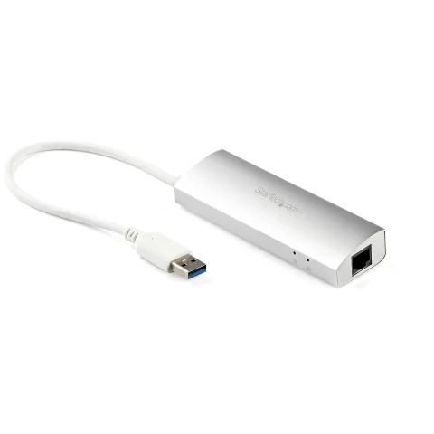 StarTech.com 3-Port USB Hub with Ethernet, USB-A Ports, Gigabit Ethernet/GbE, USB 5Gbps, Rugged Design, Bus-Powered, Por