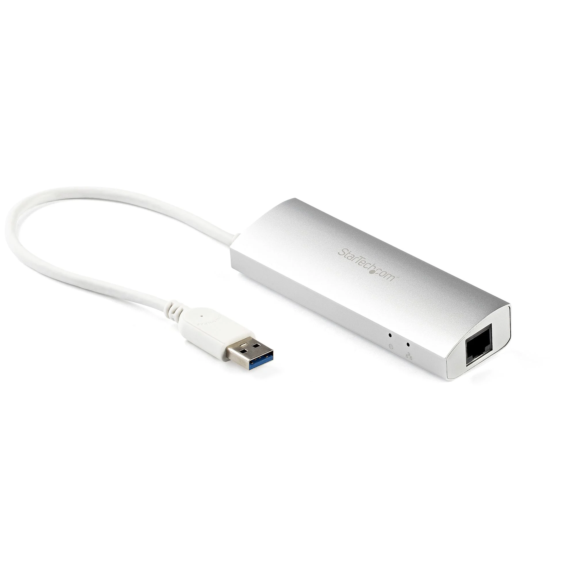 StarTech.com 3-Port USB Hub with Ethernet, USB-A Ports, Gigabit Ethernet/GbE, USB 5Gbps, Rugged Design, Bus-Powered, Por