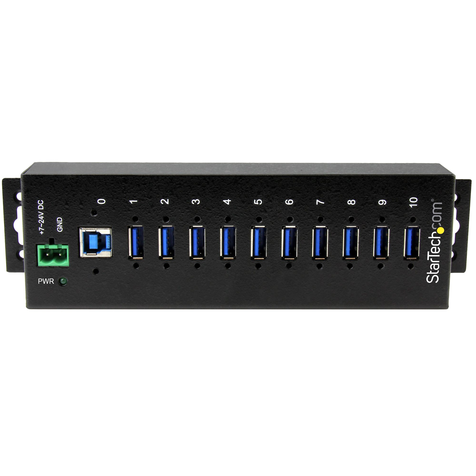 StarTech.com 10-Port USB 3.0 Hub - 5Gbps - Metal Industrial USB-A Hub with ESD & Surge Protection - Din Rail, Wall or De - Image 2