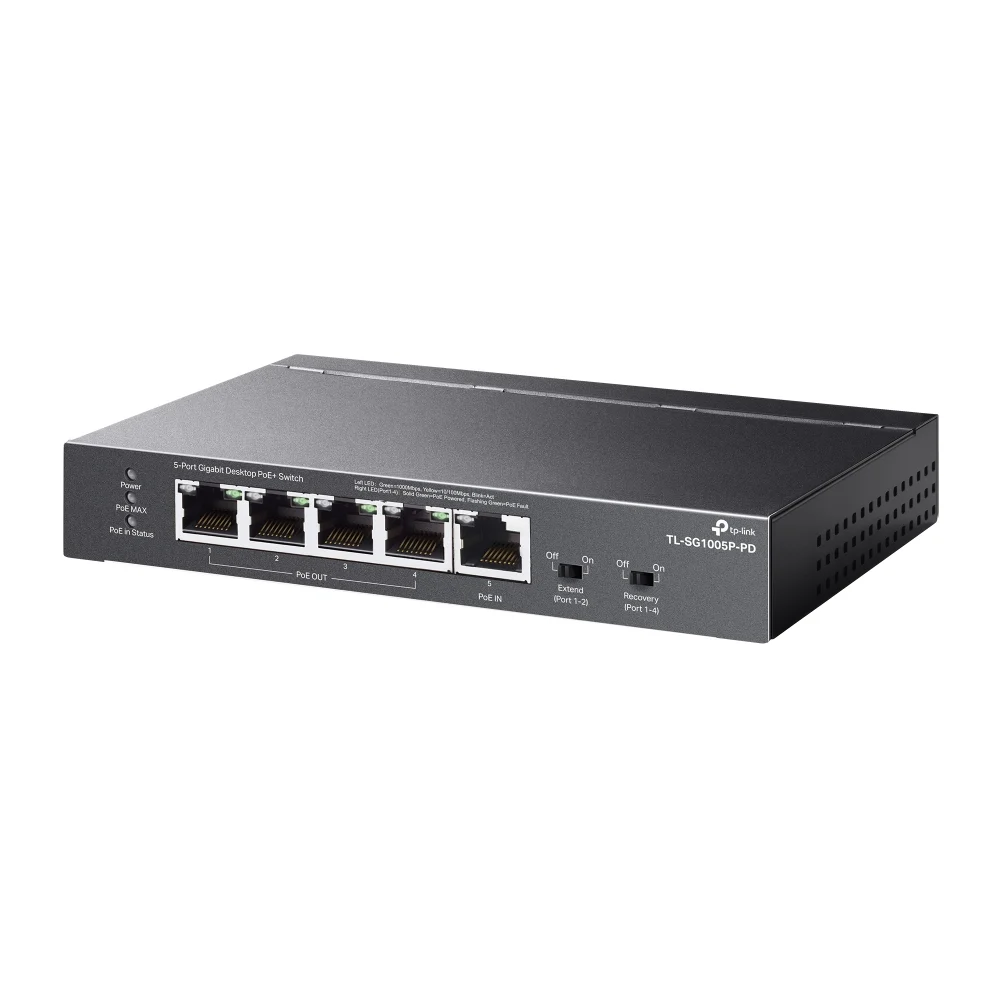 TP-Link TL-SG1005P-PD network switch Gigabit Ethernet (10/100/1000) Power over Ethernet (PoE) Black - Image 3