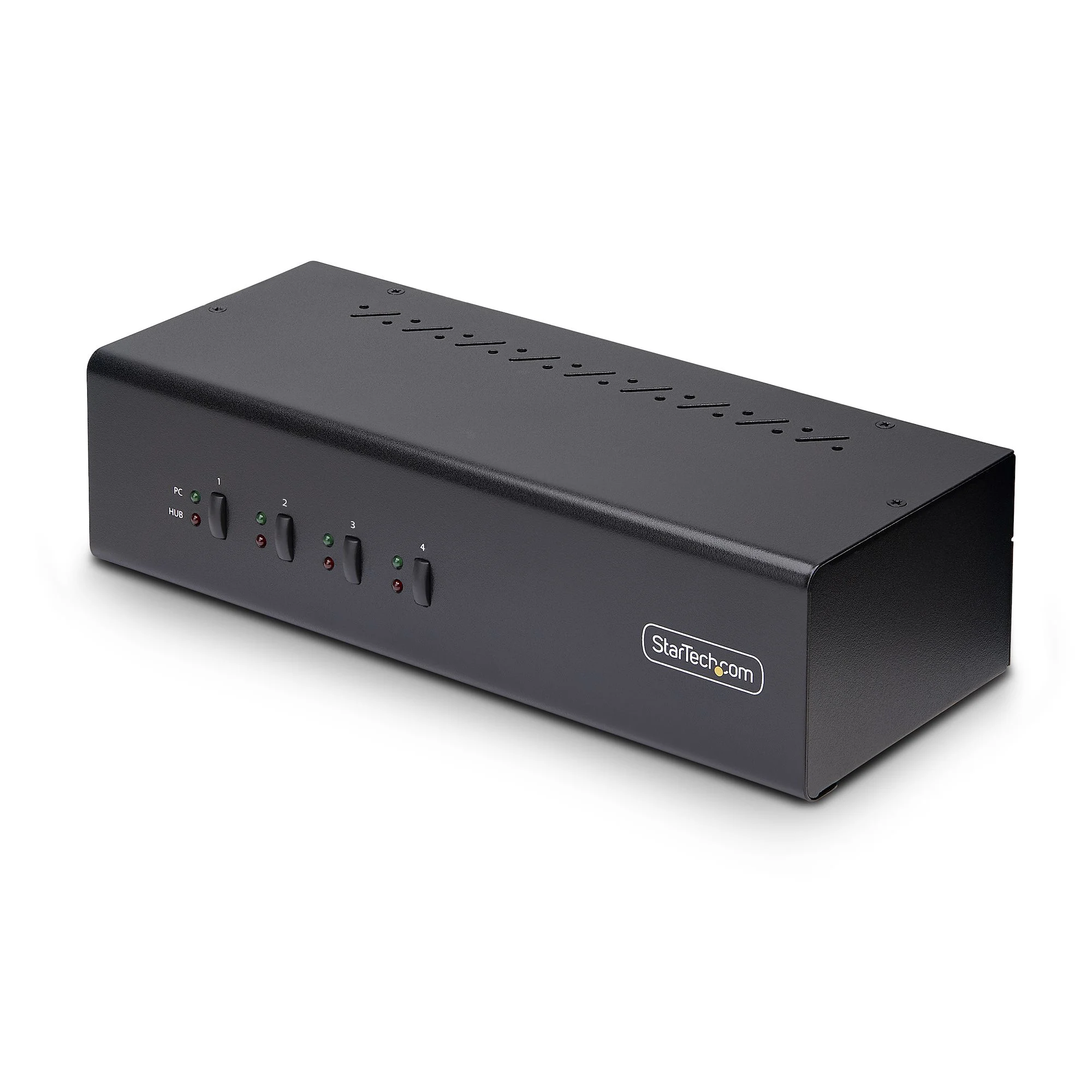 StarTech.com 4-Port Dual-Monitor DisplayPort KVM Switch, 4K 60Hz, 2x USB 5Gbps Hub Ports, 2x USB 2.0 HID Ports, Hotkey a