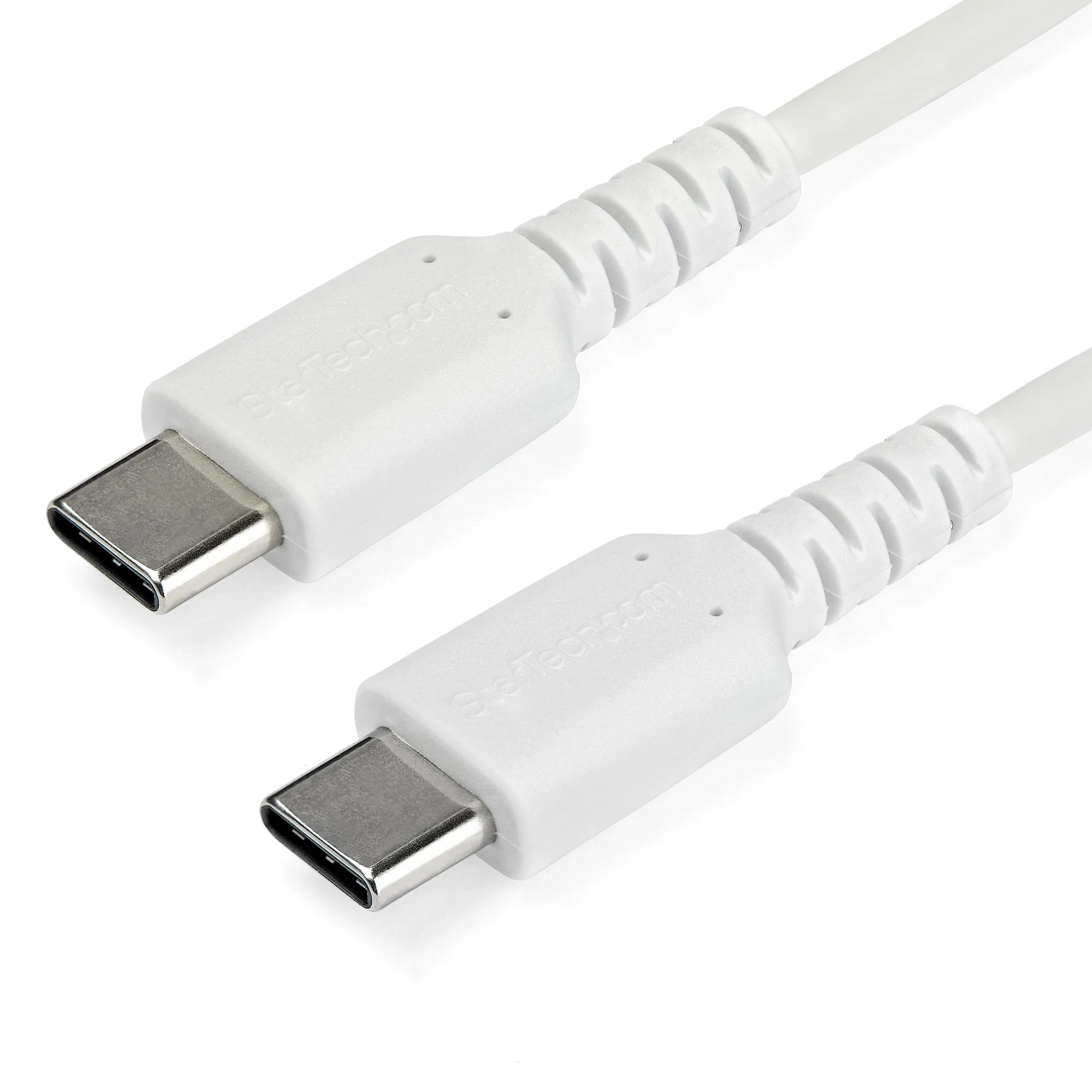 StarTech.com 6.6ft (2m) USB-C Fast Charging Cable, Rugged, Charge & Sync, 60W (3A) PD, USB 2.0, White TPE Jacket and Ara