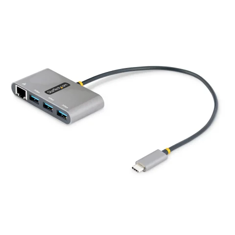 StarTech.com 3-Port USB-C Hub with Ethernet - 3x USB-A - Gigabit Ethernet - USB 3.0 5Gbps - Bus-Powered - 1ft/30cm Long