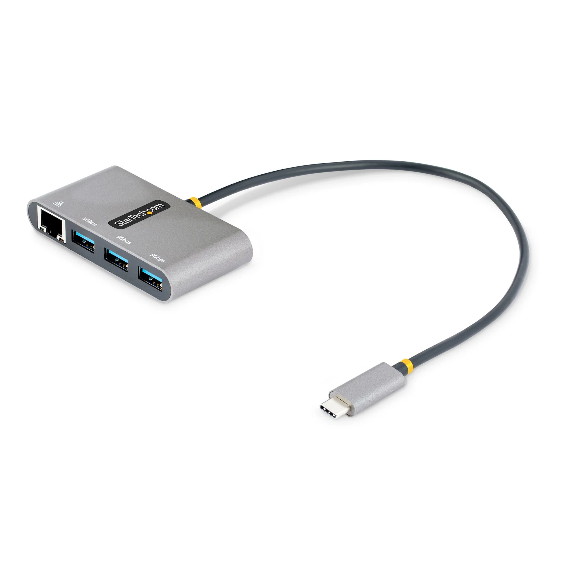 StarTech.com 3-Port USB-C Hub with Ethernet - 3x USB-A - Gigabit Ethernet - USB 3.0 5Gbps - Bus-Powered - 1ft/30cm Long
