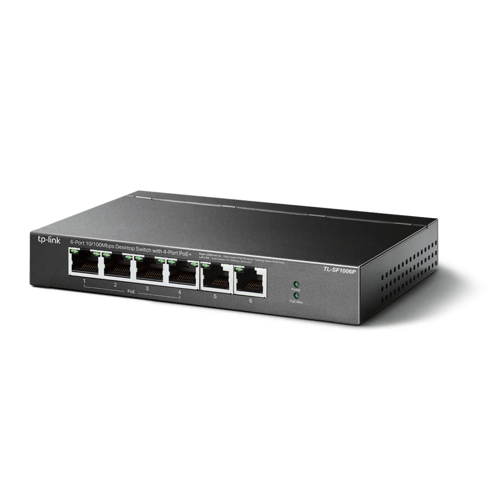 TP-Link TL-SF1006P network switch Unmanaged Fast Ethernet (10/100) Power over Ethernet (PoE) Black - Image 2