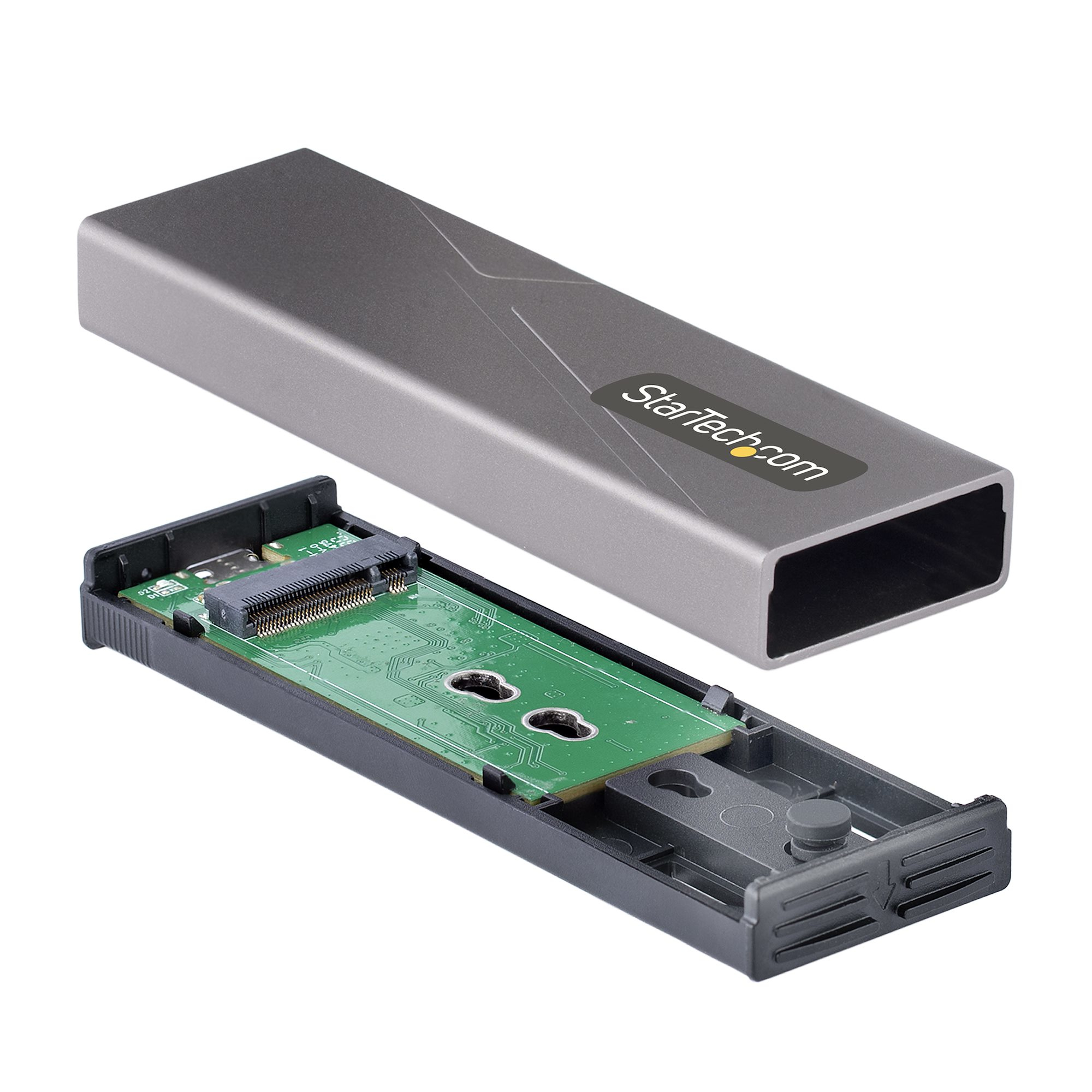 StarTech.com USB-C 10Gbps to M.2 NVMe or M.2 SATA SSD Enclosure - Tool-free External M.2 PCIe/SATA NGFF SSD Aluminum Cas - Image 2