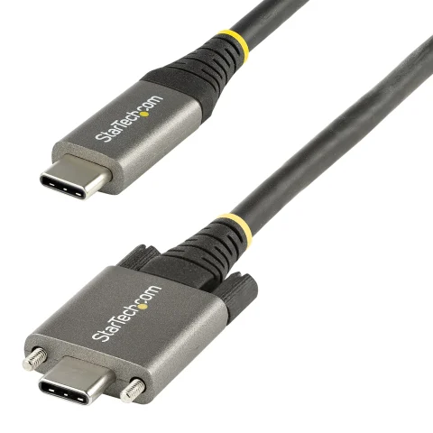StarTech.com 3ft (1m) USB-C Cable, Side Screw Locking, USB 10Gbps, 100W (5A) Power Delivery, 8K 60Hz / 4K 144Hz DP Alt M