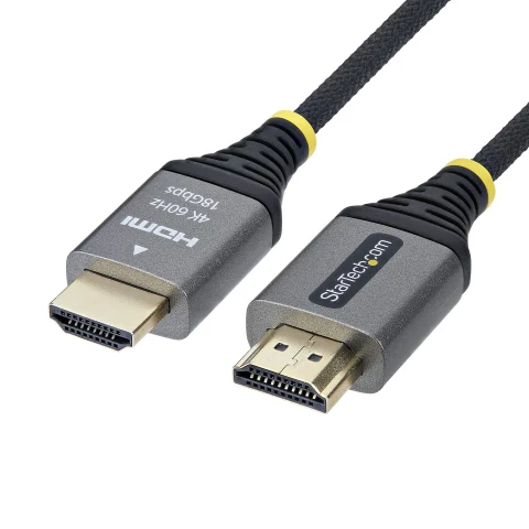 StarTech.com 2m (6ft) Premium Certified High Speed HDMI Cable, Ultra Flexible HDMI Cable, 4K 60Hz/1440p 144Hz w/HDR10/AR