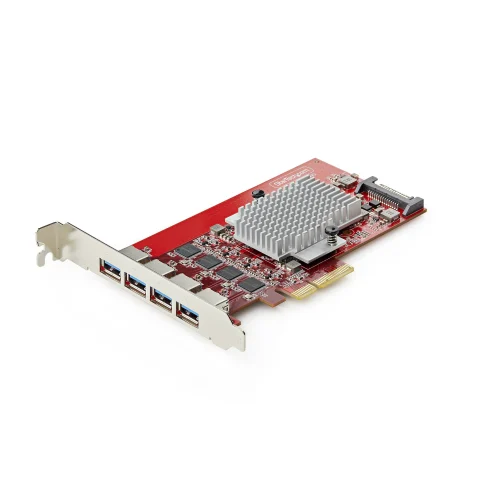 StarTech.com 4-Port USB-A PCIe Card, USB 3.2 10Gbps, PCI Express 3.0 Expansion Card, 4x Independent USB Controllers, Win