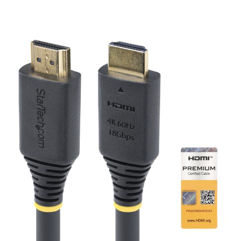 StarTech.com 15m (49.2ft) Active High Speed HDMI Cable, 4K 60Hz/1440p 144Hz, HDR10/HDCP 2.2/ARC, 18Gbps, UHD HDMI 2.0 Co