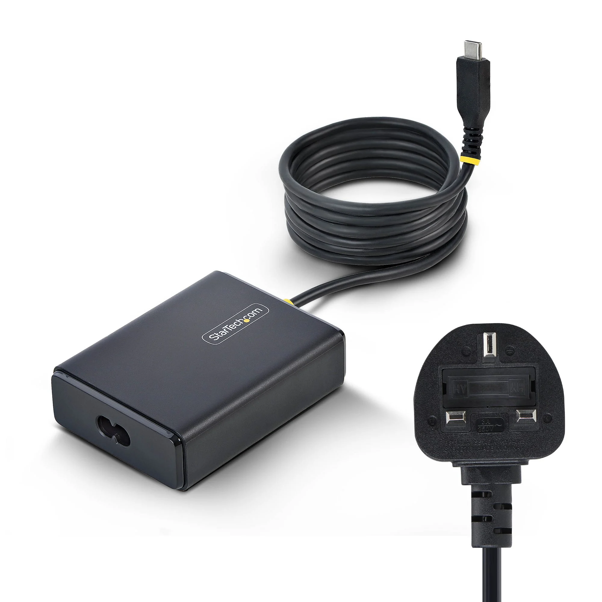 StarTech.com 100W USB-C Laptop Charger with 1.5m Tethered USB-C Cable, Power Adapter Brick for Dell, XPS, HP ProBook, Ma