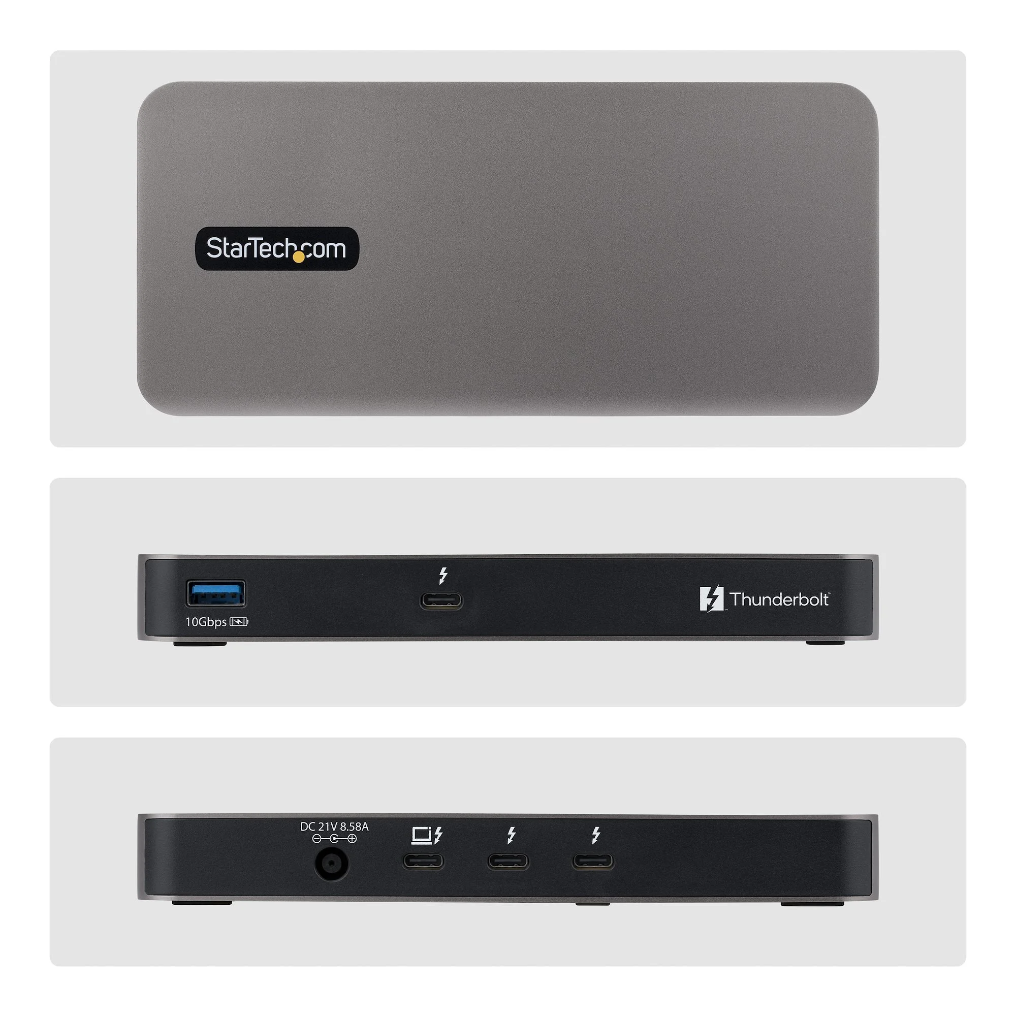 StarTech.com 4-Port Thunderbolt 5 Hub with Thunderbolt Share KVM, 80/120Gbps, 8K Multi-Display, 140W PD, USB-A 10Gbps, T - Image 3