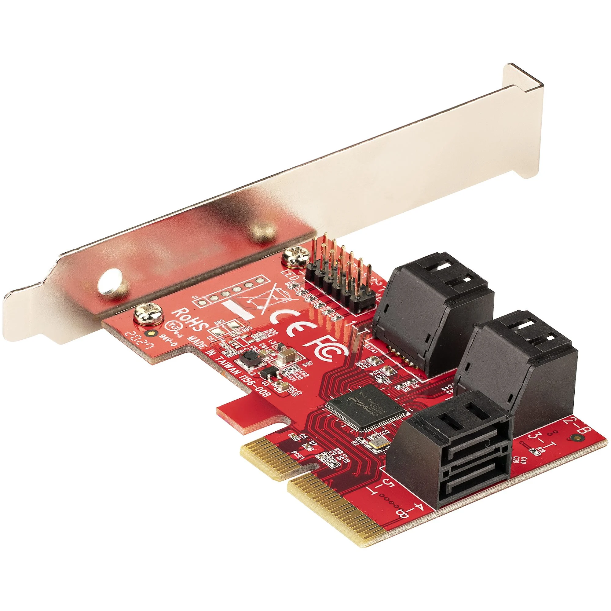 StarTech.com SATA PCIe Card - 6 Port PCIe SATA Expansion Card - 6Gbps - Low/Full Profile - Stacked SATA Connectors - ASM - Image 3