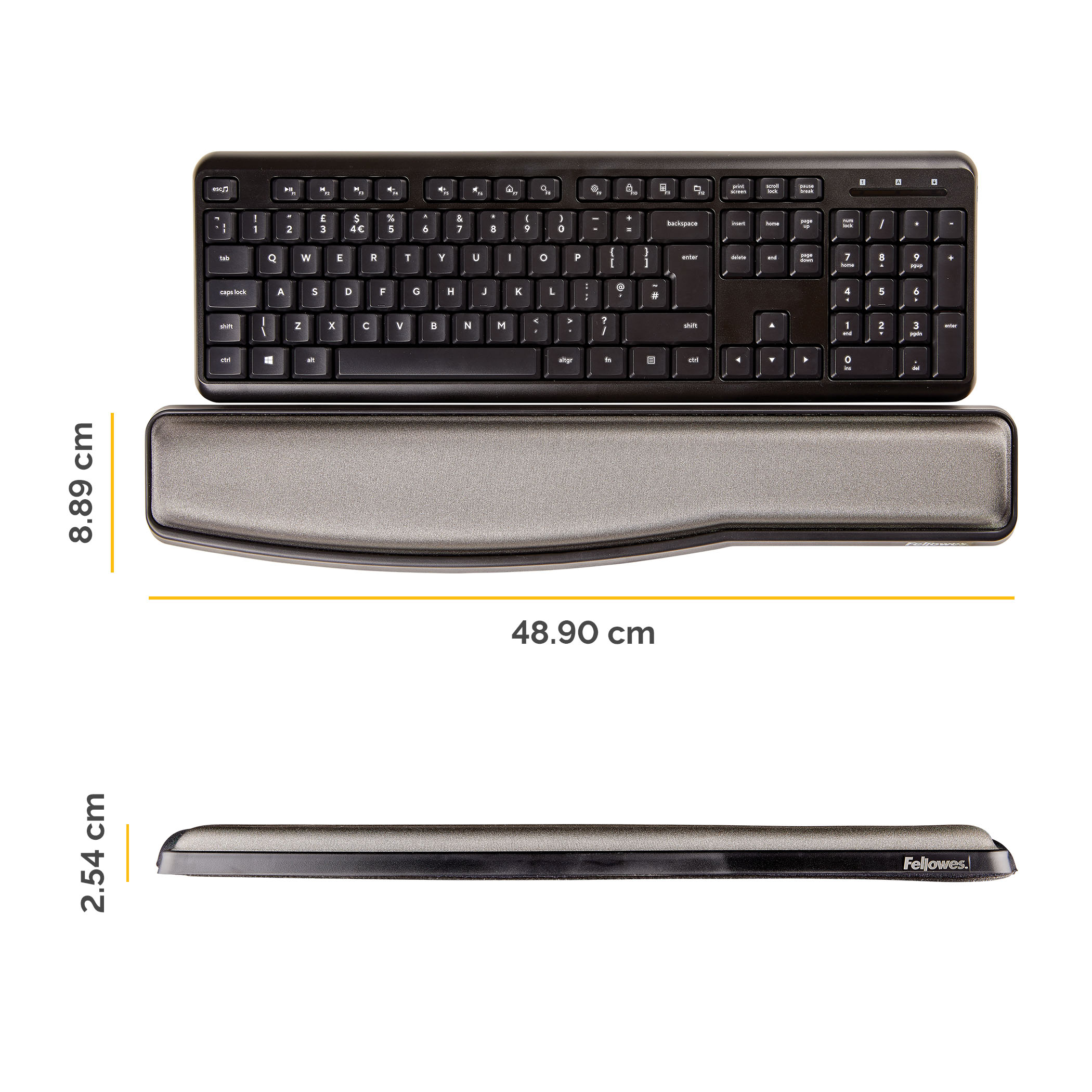Fellowes Keyboard Wrist Rest - Premium Gel Wrist Rest with Non Skid Rubber Base - Adjustable Ergonomic Wrist Support for - Image 2