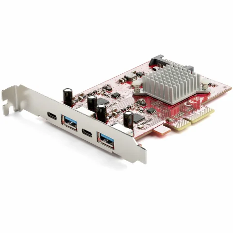 StarTech.com 4-Port USB PCIe Card - 10Gbps USB PCI Express Expansion Card w/ 2 Controllers - 2x USB-C & 2x USB-A ports (