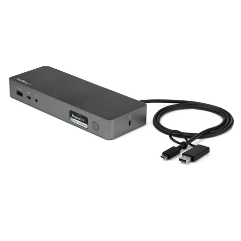 StarTech.com Universal Laptop Docking Station, Hybrid USB-C & USB-A Dock, Dual 4K DP & HDMI, 60W PD, Mac / Windows / Chr