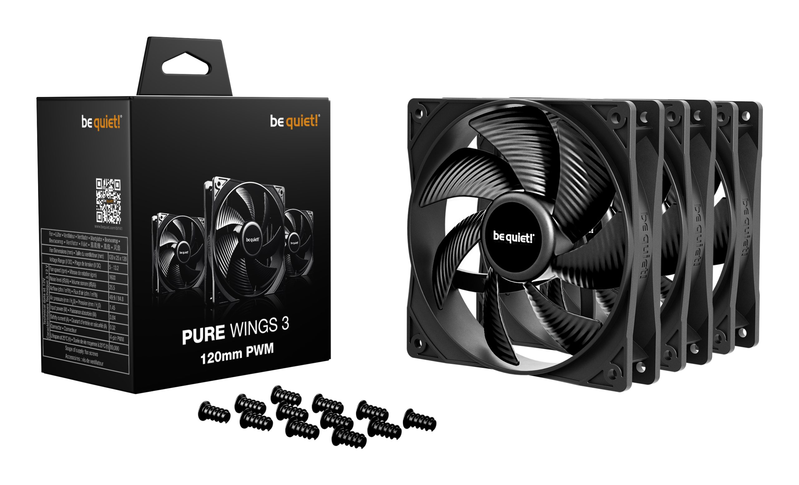 be quiet! Pure Wings 3 120mm | PWM Triple Pack Computer case Fan 12 cm Black 3 pc(s) - Image 3