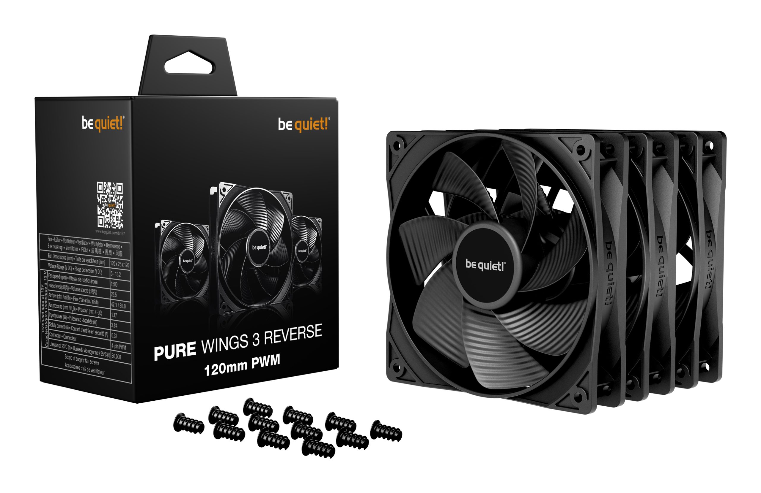 be quiet! Pure Wings 3 120mm | PWM Reverse Triple-Pack Computer case Fan 12 cm Black 3 pc(s) - Image 3
