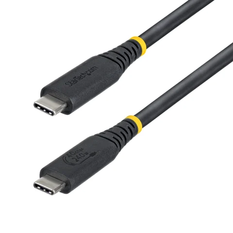 StarTech.com 1m (3ft) USB4 Cable, 40Gbps, USB-IF Certified USB-C Cable, 240W PD, 8K 60Hz/4K 240Hz DP2.1 DP40, TPE Jacket