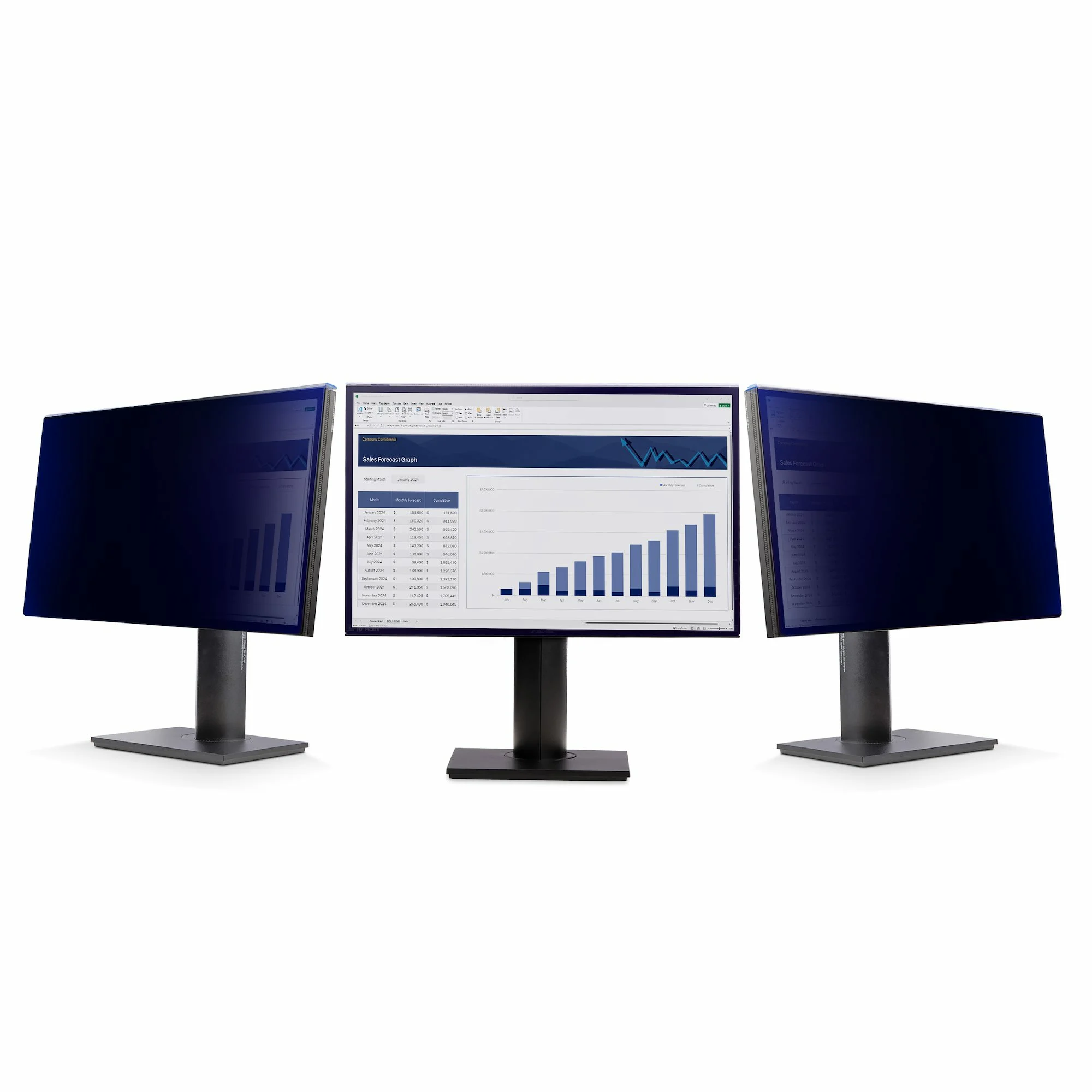 StarTech.com 24-inch 16:10 Computer Monitor Privacy Screen, Hanging Acrylic Filter, Quick-Install Security Shield, Monit - Image 2