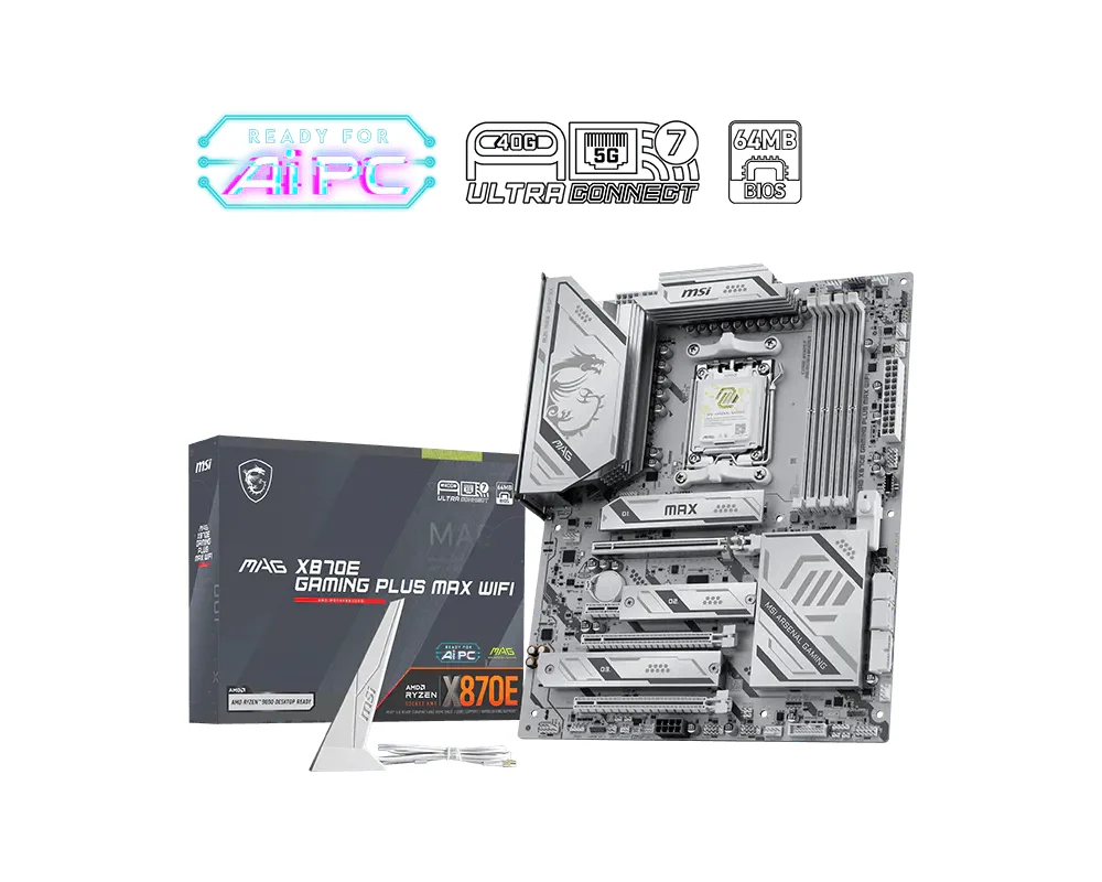 MSI MAG X870E GAMING PLUS MAX WIFI motherboard AMD X870E Socket AM5 ATX