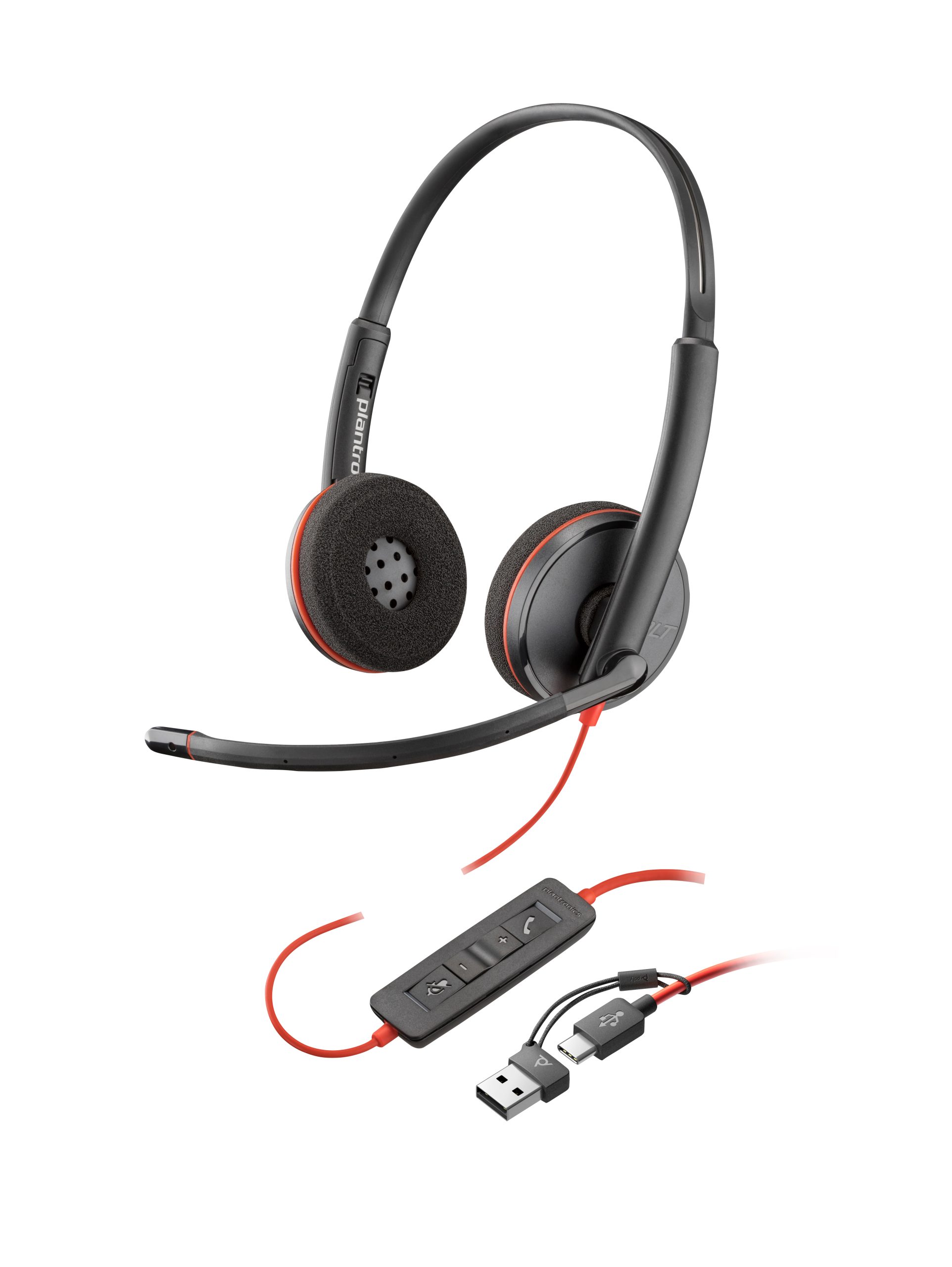 HP Poly Blackwire 3220 Stereo USB-C Headset +USB-C/A Adapter - Image 3