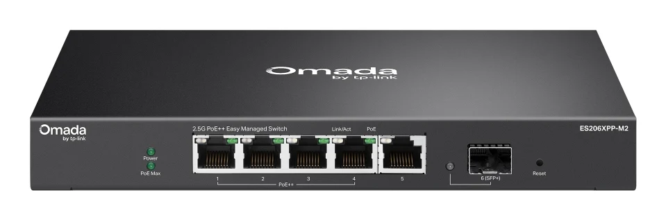 TP-Link ES206XPP-M2 network switch Managed L2 2.5G Ethernet (100/1000/2500) Power over Ethernet (PoE) Desktop/Wall-Mount