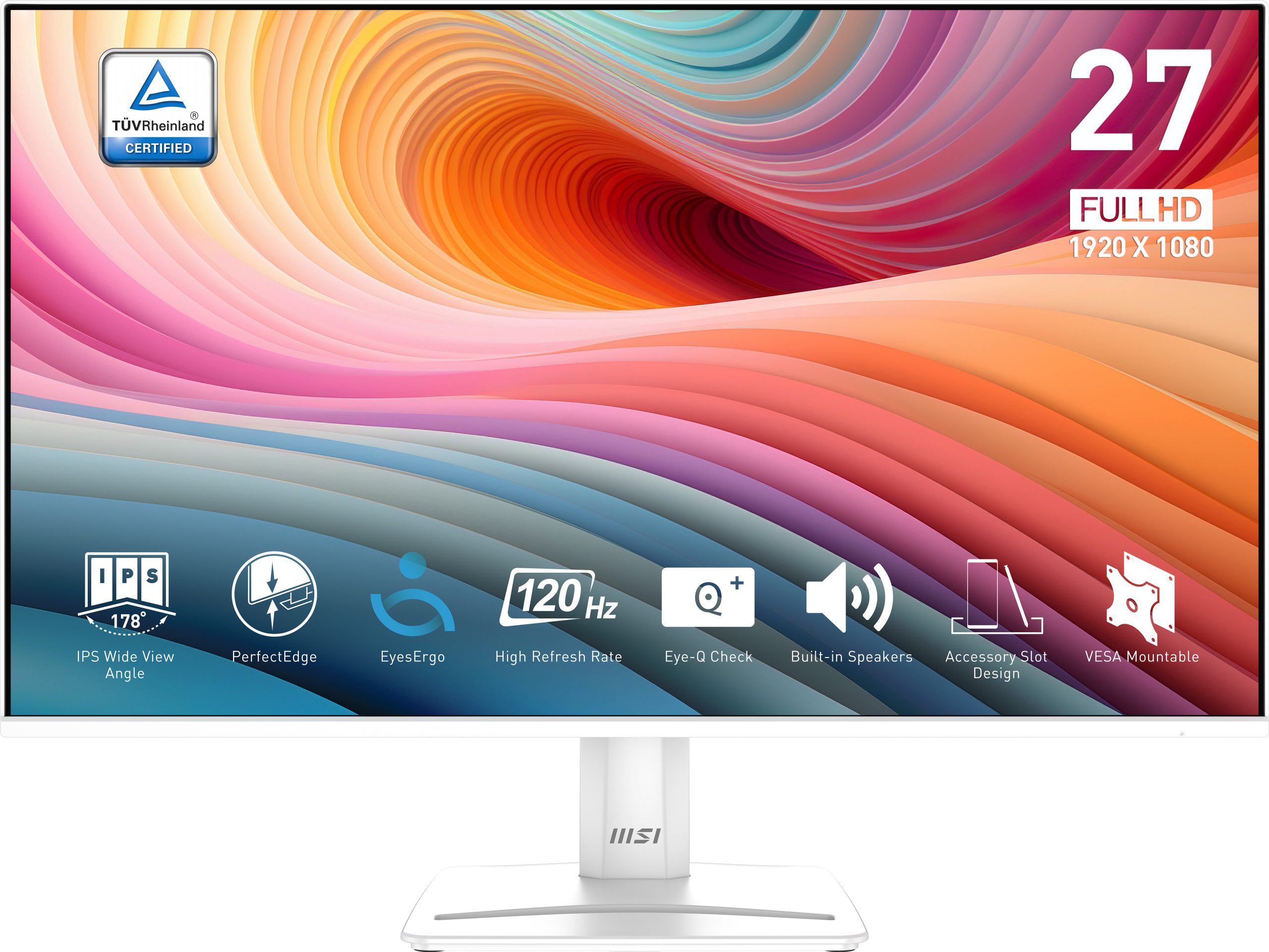 MSI Pro MP275W E2 computer monitor 68.6 cm (27") 1920 x 1080 pixels Full HD LED White - Image 2