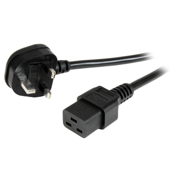 StarTech.com 6ft (2m) UK Computer Power Cable, 16AWG, BS 1363 to C19, 13A 250V, Black Replacement AC Power Cord, UK Powe