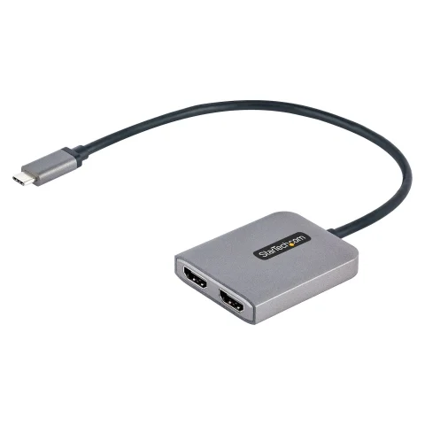 StarTech.com USB-C to Dual HDMI Adapter, USB Type-C Multi-Monitor MST Hub, Dual 4K 60Hz HDMI Laptop Display Extender / S